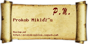 Prokob Miklós névjegykártya